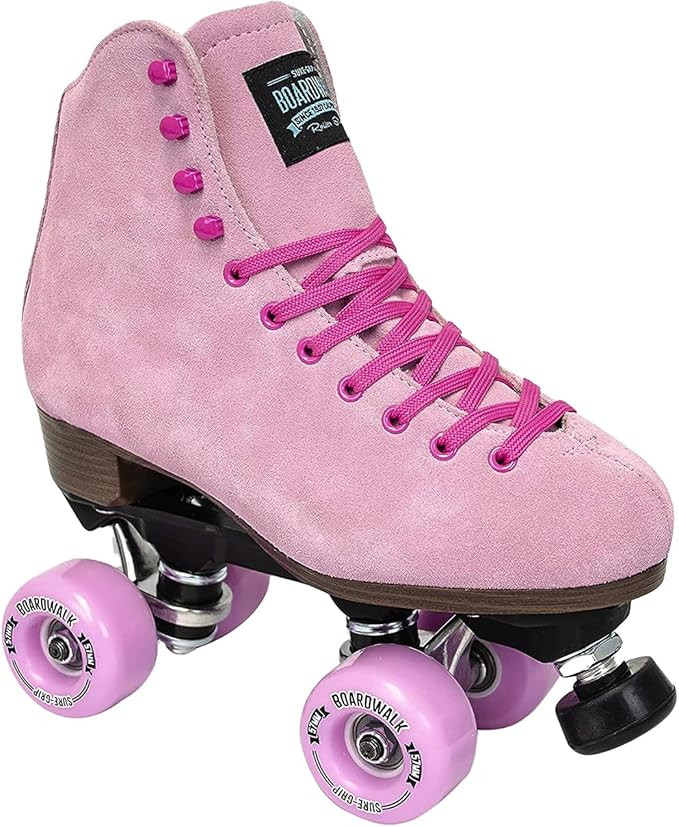 Sure-Grip Boardwalk Unisex Outdoor Roller Skates - Retro Boots with Suede Leather & Rubber - ABEC... | Amazon (US)