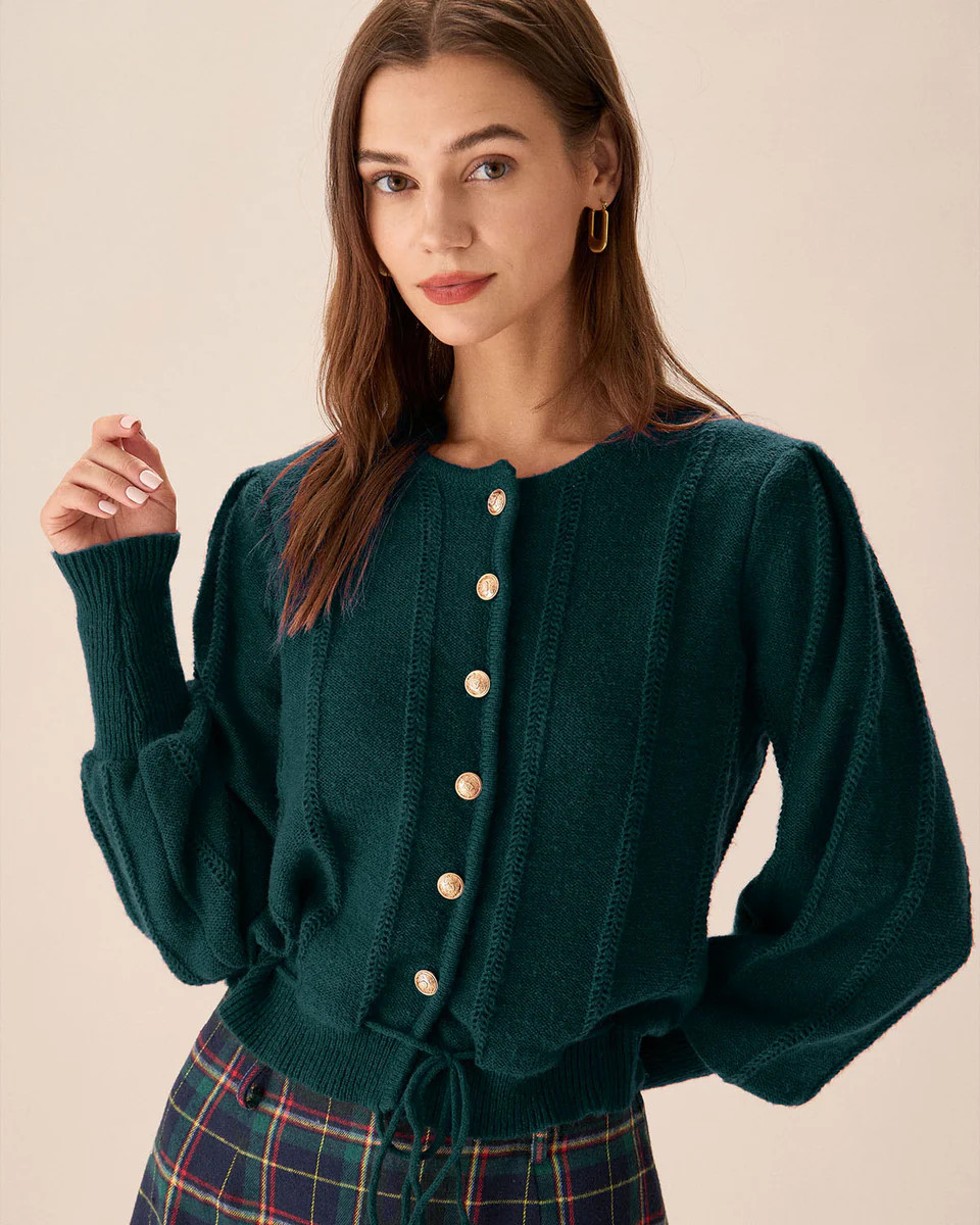 Green Lantern Sleeve Knit Cardigan | rihoas.com