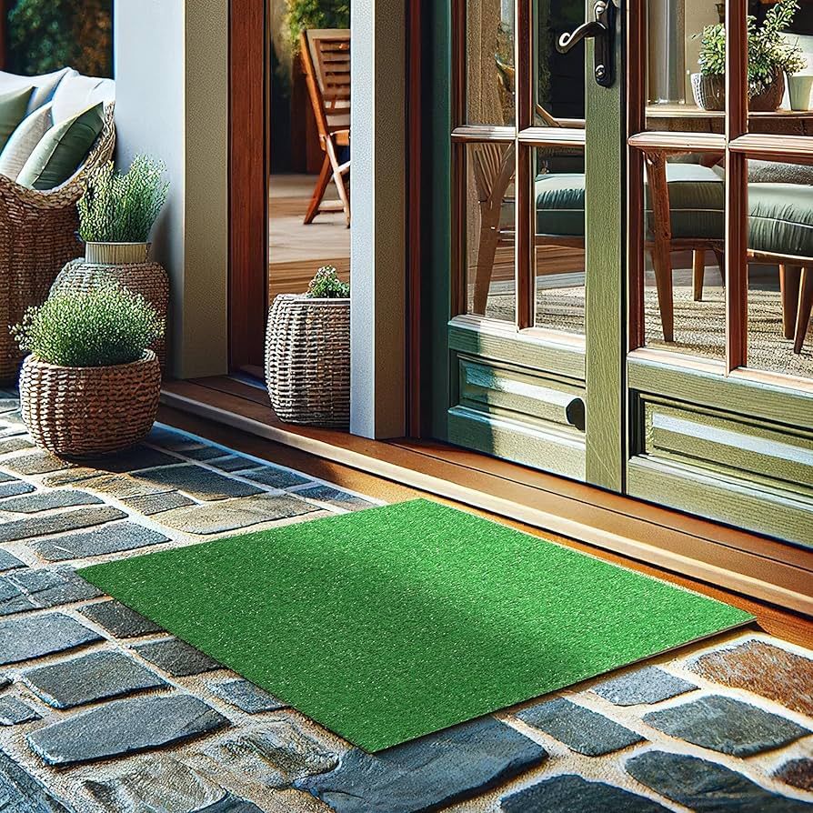 Ottomanson Artificial Grass Turf 2' x 2'7" Indoor Outdoor Faux Grass Rug with Drainage Holes, Cus... | Amazon (US)