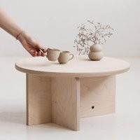 Wooden Round Coffee Table Japandi Mid-Century Modern Coffee Table | Etsy (US)