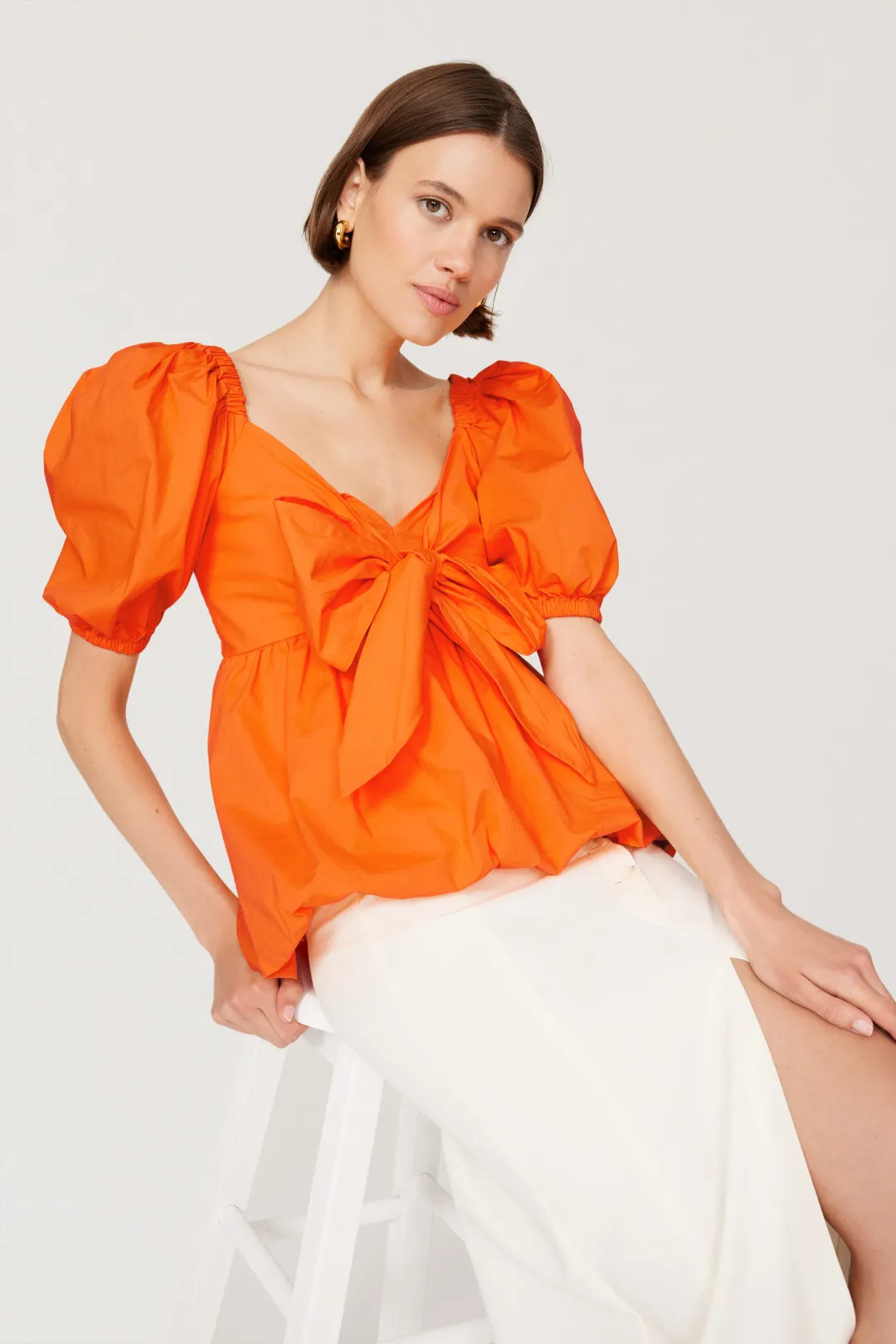 Tie Front Bubble Top | Rent the Runway