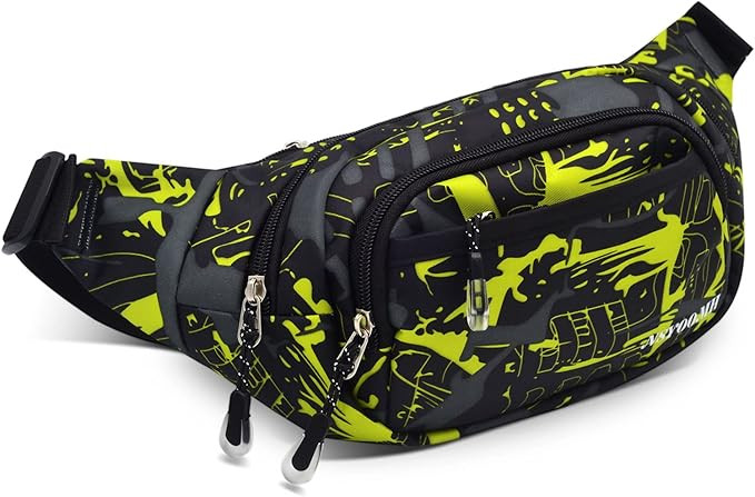 NSYOOMH Fanny Packs for Women & Men, 5-Zipper ​Pockets Waist Bag, Belt Bag for Running Cycling ... | Amazon (US)