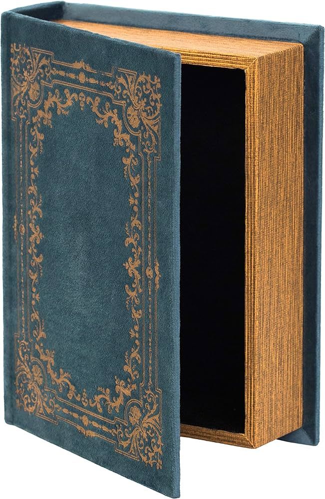 Decorative Vintage Book Shaped Trinket Storage Box - Blue | Amazon (US)