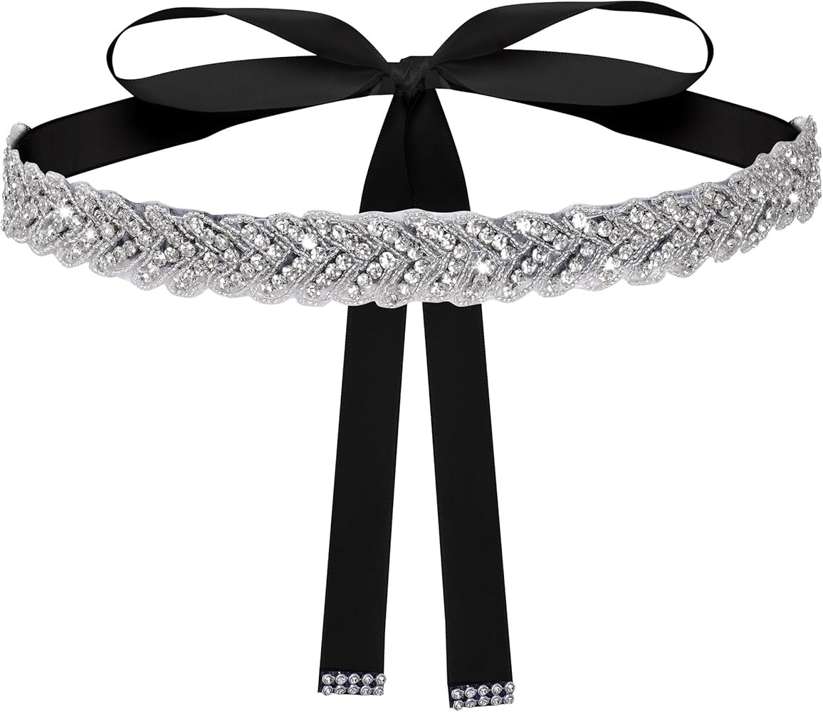 Bridal Rhinestone Wedding Waist Belt for Women Sparkly Belt Wedding Satin Sash for Special Occasi... | Amazon (US)