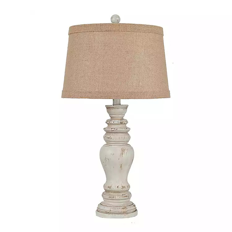 Rustic Distressed Cream Table Lamp | Kirkland's Home