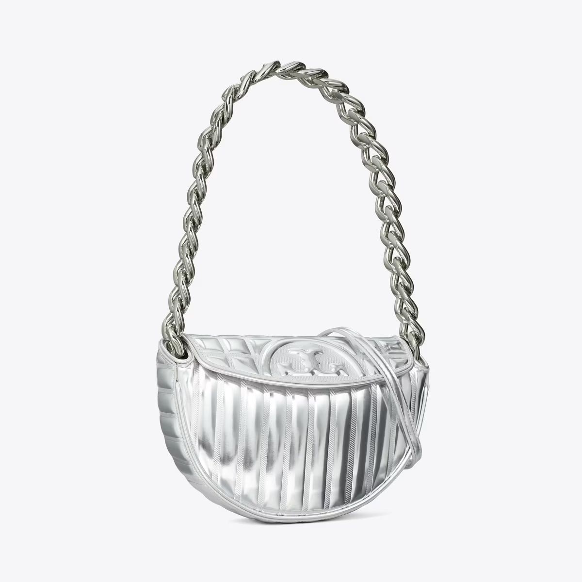 Mini Fleming Metallic Quilt Crescent Bag: Women's Designer Shoulder Bags | Tory Burch | Tory Burch (US)