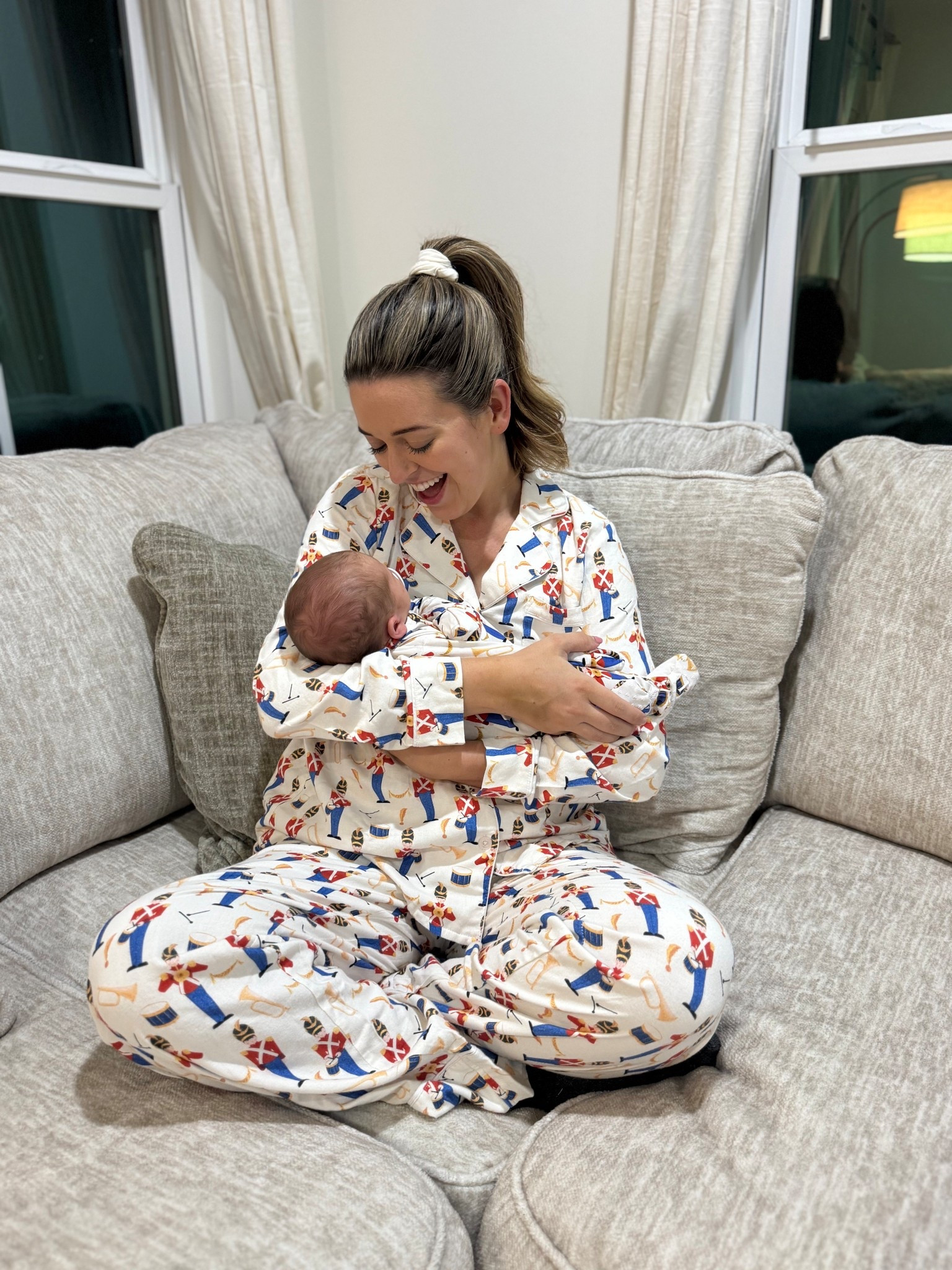 Our first matching holiday pjs!! I’m wearing size M and Teddy is in 0-3m size ❤️

#LTKBaby