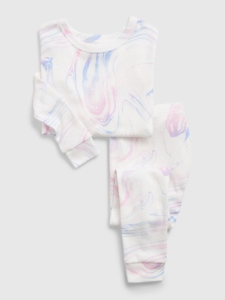 babyGap 100% Organic Cotton Marble Print PJ Set | Gap (US)