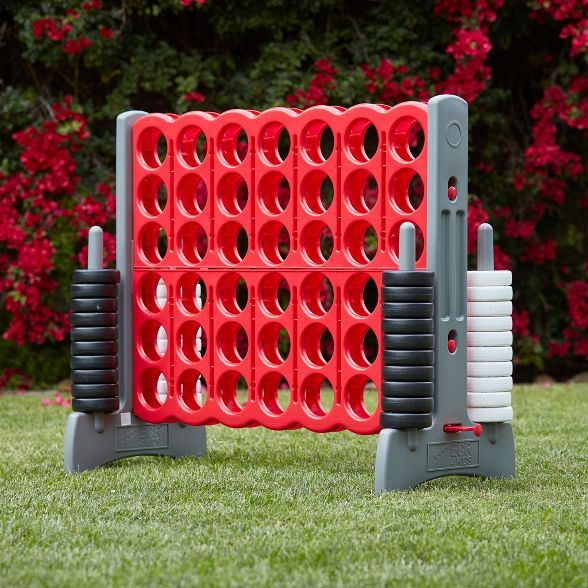 ECR4Kids Jumbo Four-To-Score Giant Game-Indoor/Outdoor 4-In-A-Row Connect - Red and Grey | Target