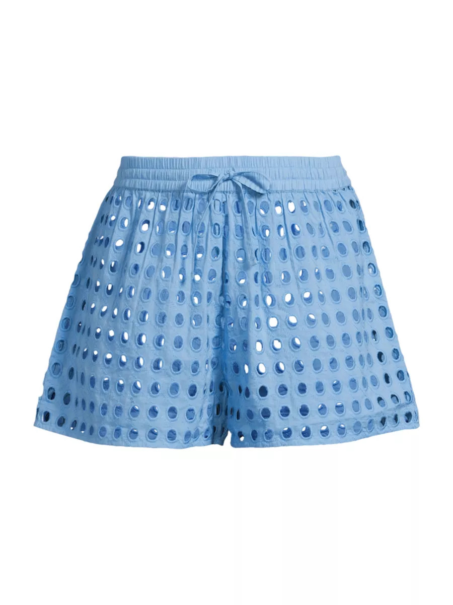 The Charlie Eyelet Cotton Shorts | Saks Fifth Avenue