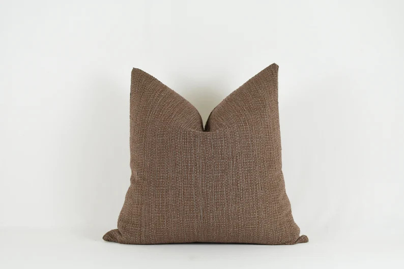 Lindt Pillow Woven Cotton Textured Brown  California Cool | Etsy | Etsy (US)