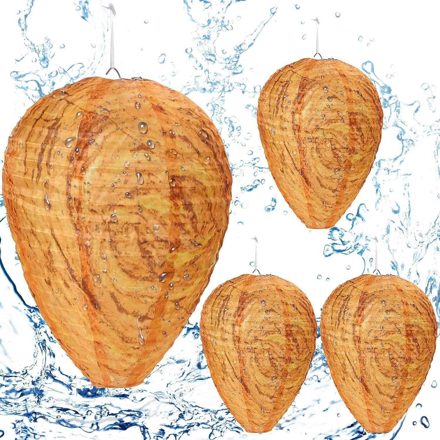 4 Pack Wasp Nest Decoy Wasp Deterrent for Hornets Yellow Jackets Outdoor Waterproof Material | Amazon (US)