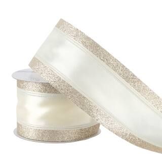 2.5" x 3yd. Satin Glitter Wired Ribbon by Celebrate It™ Classic | Michaels | Michaels Stores