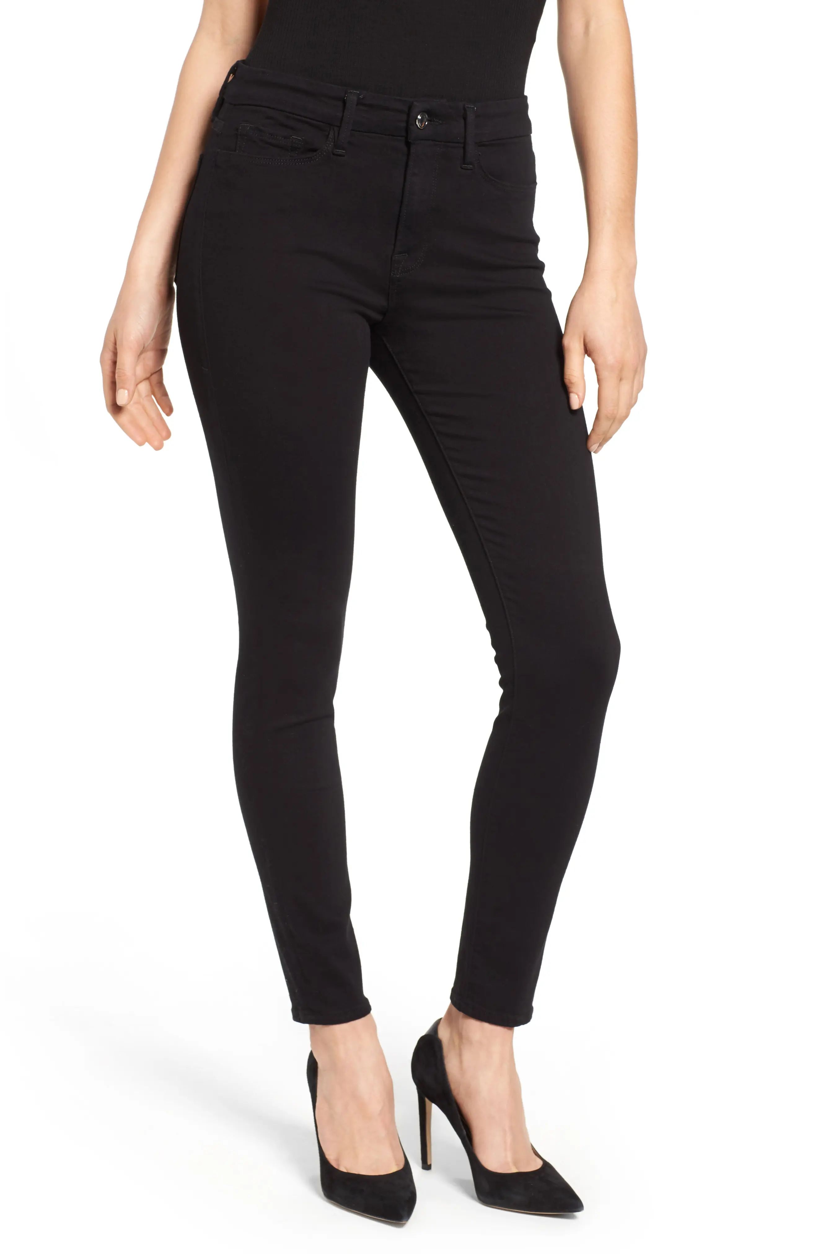 Good American Good Legs High Rise Skinny Jeans (Black 001) (Regular & Plus Size) | Nordstrom