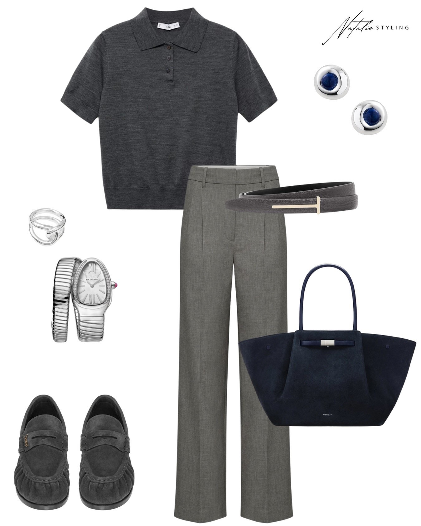 Quiet luxury in every shade of grey.🩶

Chic business casual in soft grey tones, styled with tailored pieces and finished with a deep blue tote for a polished, office-ready look. This outfit is perfect for modern workdays, client meetings, or elevated everyday wear when you want to look professional but effortless.

#LTKootd #LTKWorkwear #LTKU