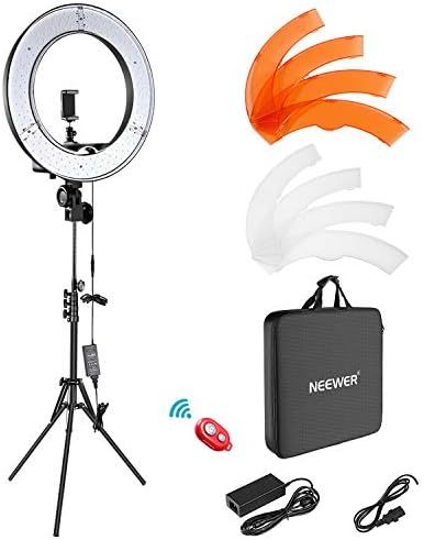 Neewer Ring Light Kit:18"/48cm Outer 55W 5500K Dimmable LED Ring Light, Light Stand, Carrying Bag... | Amazon (US)