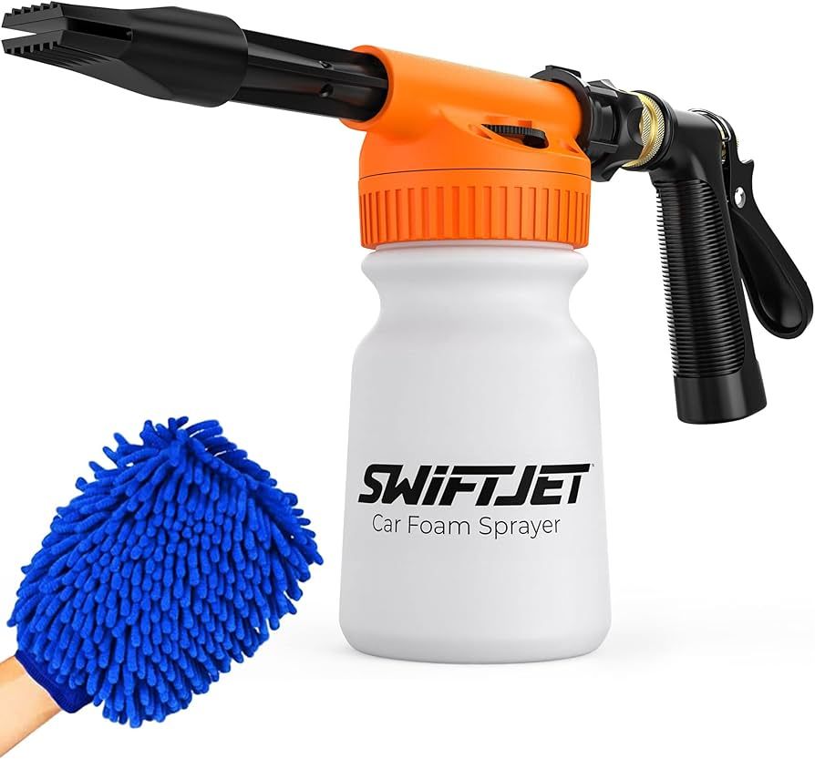 SwiftJet Car Wash Foam Gun + Microfiber Wash Mitt - Car Foam Sprayer - Foam Cannon Garden Hose - ... | Amazon (US)