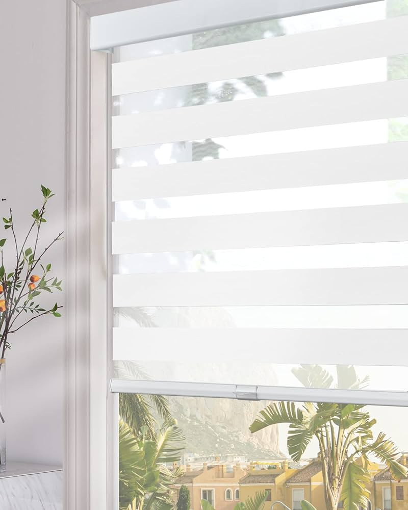 Persilux Free-Stop Cordless Zebra Blinds for Windows (35" W x 72" H, White) with Upgraded Cassett... | Amazon (US)
