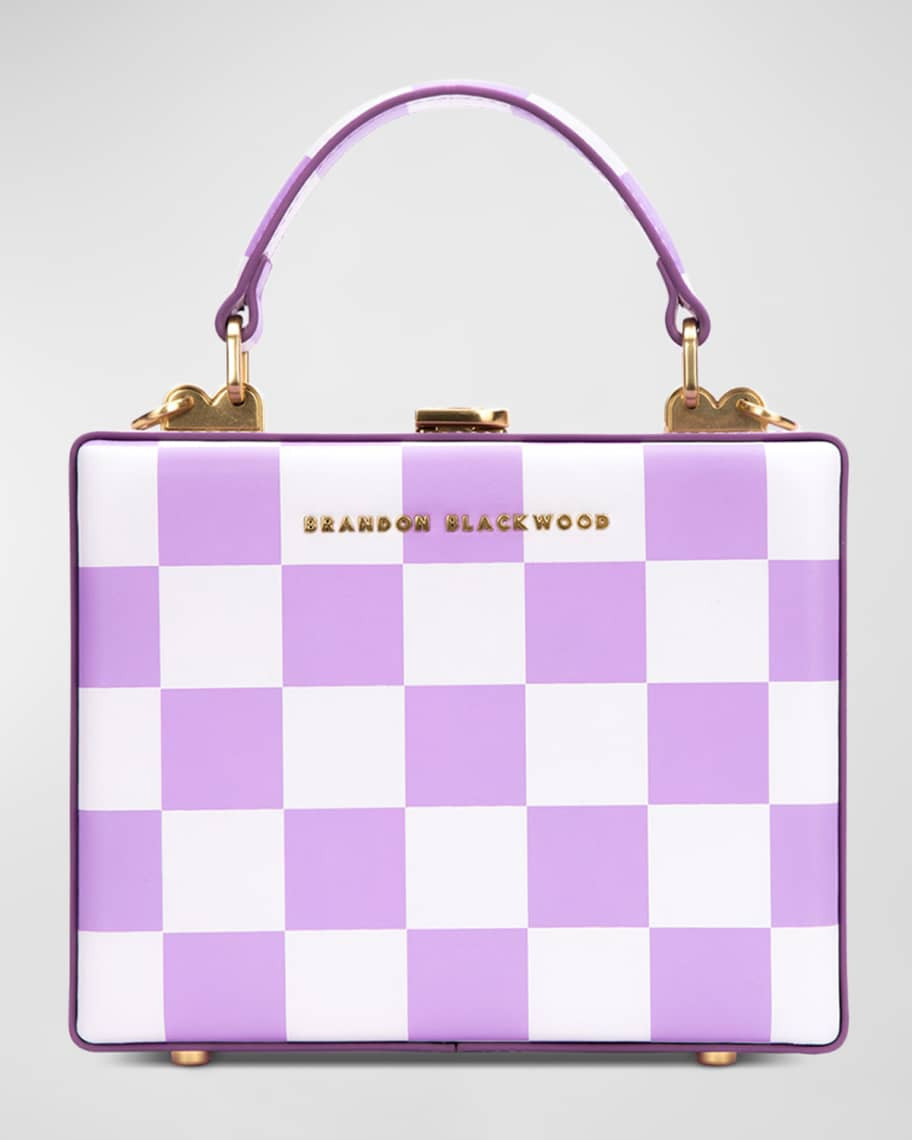 Brandon Blackwood Kendrick Trunk Checkered Leather Top-Handle Bag | Neiman Marcus