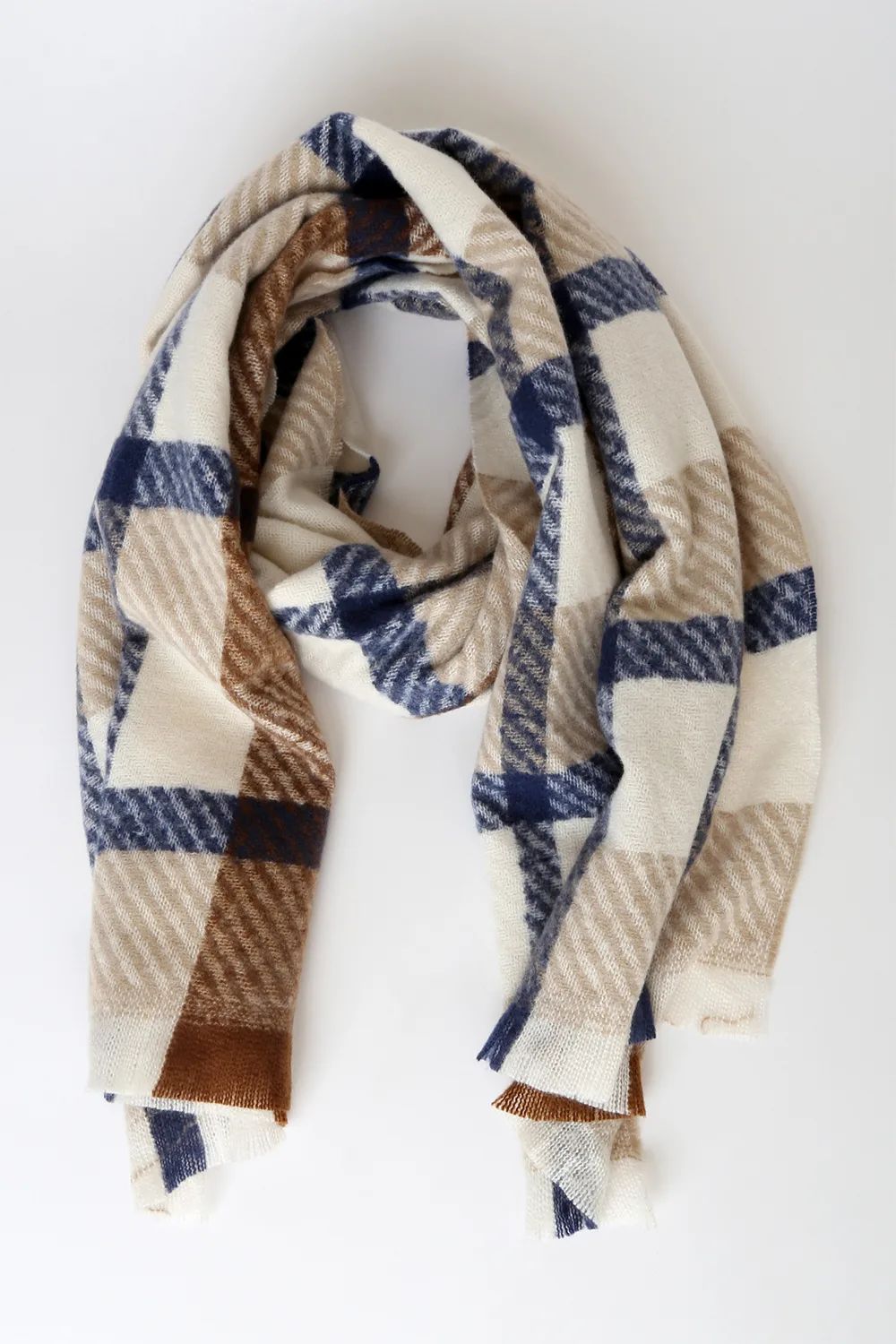 Warm Up With Me Ivory Multi Plaid Oversized Scarf | Lulus (US)