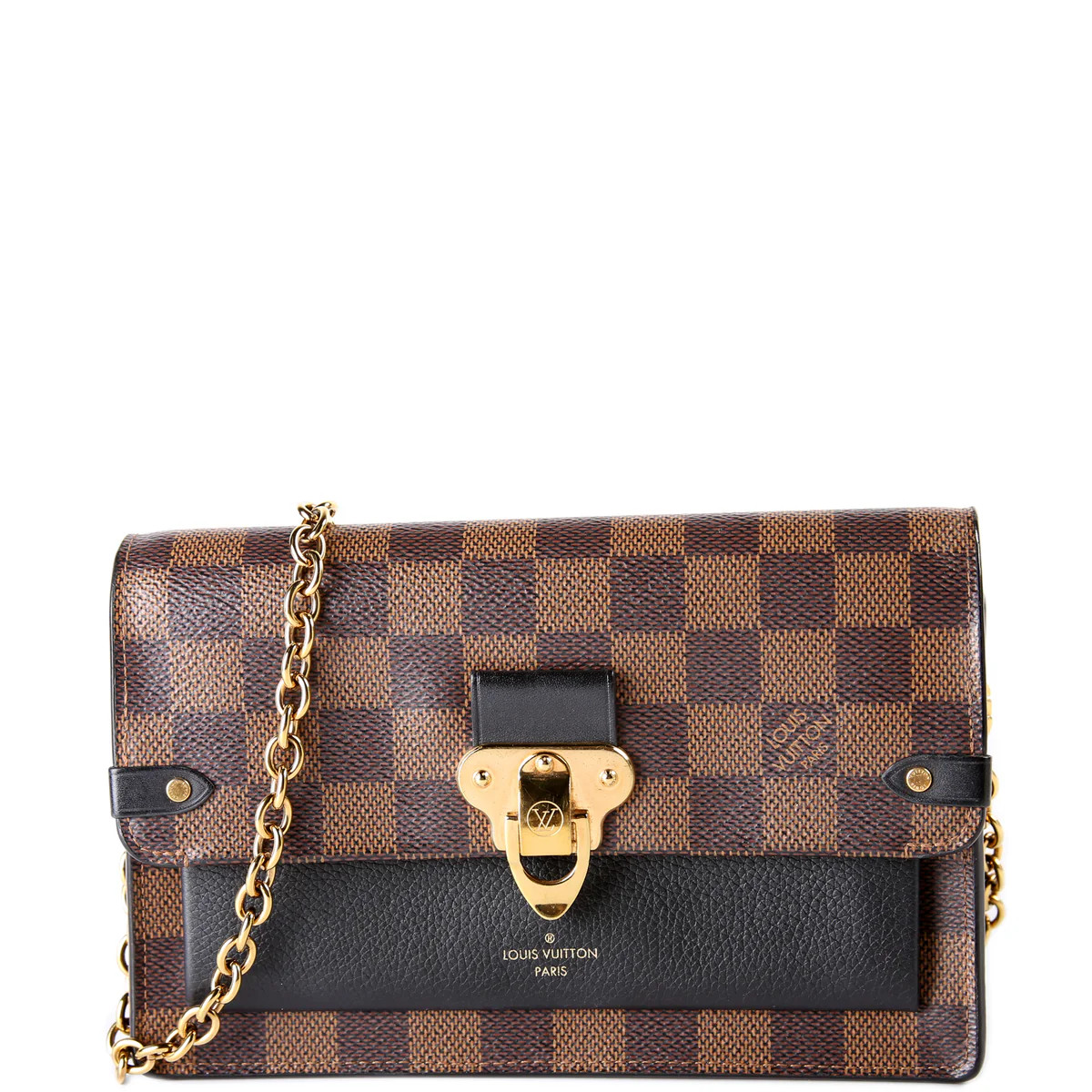 Vavin Chain Wallet Damier Ebene | Keeks Designer Handbags