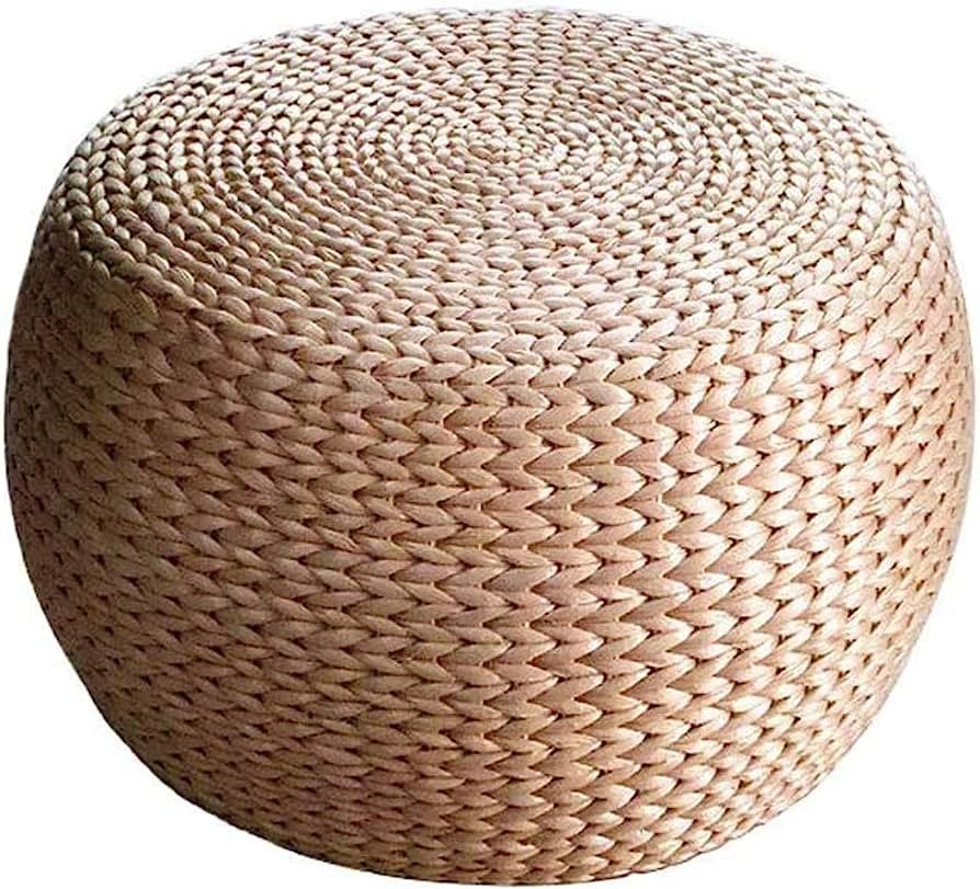 AUNKIER Round Straw Rattan Weave Pouf, Round Weave Pouf, Primary Color Office and Family Sofa Ben... | Amazon (US)