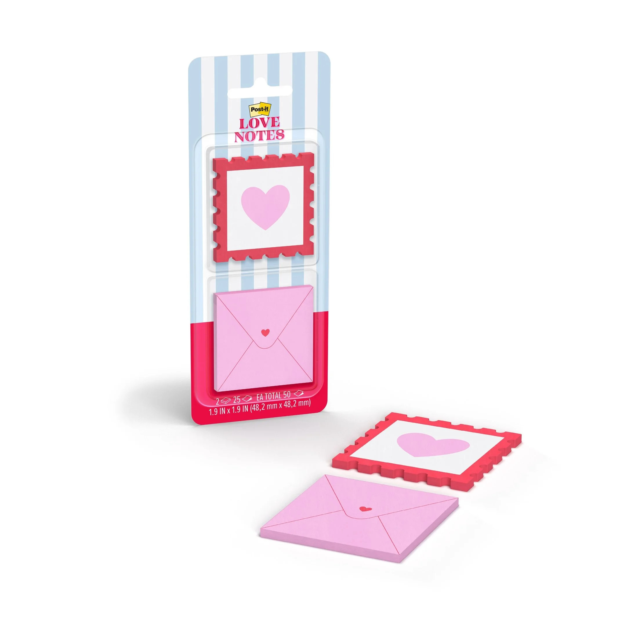 Post-it Heart Stamp and Pink Envelope Love Notes, 1.9 in x1.9 in, 2 Pads | Walmart (US)