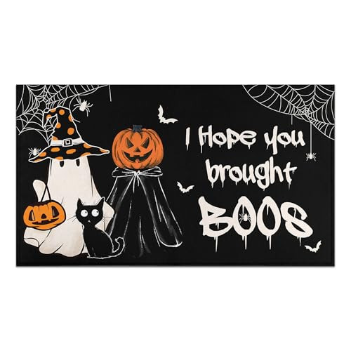 Putware Halloween Door Mat Outdoor, Halloween Decorations for Home Non-Slip Backing Entrance Rug Low Profile BOOS Welcome Mat for Halloween Decor Indoor Outdoor 17 x 30 Inch | Amazon (US)