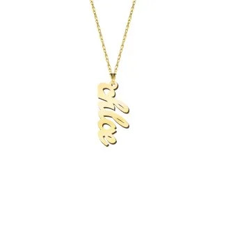 Personalized Vertical 1 Name Necklace in Emeril Font | Jewlr
