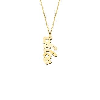 Personalized Vertical 1 Name Necklace in Emeril Font | Jewlr