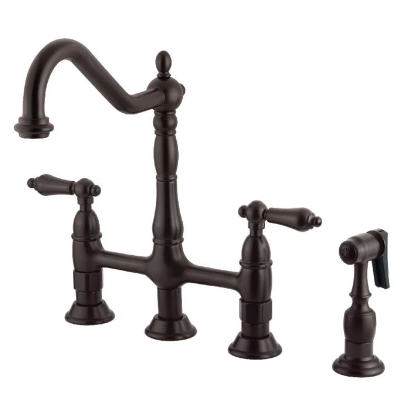KS1275ALBS Heritage Bridge Faucet with Side Spray | Wayfair Professional