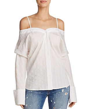 Alpha and Omega Off-the-Shoulder Button-Down Shirt | Bloomingdale's (US)