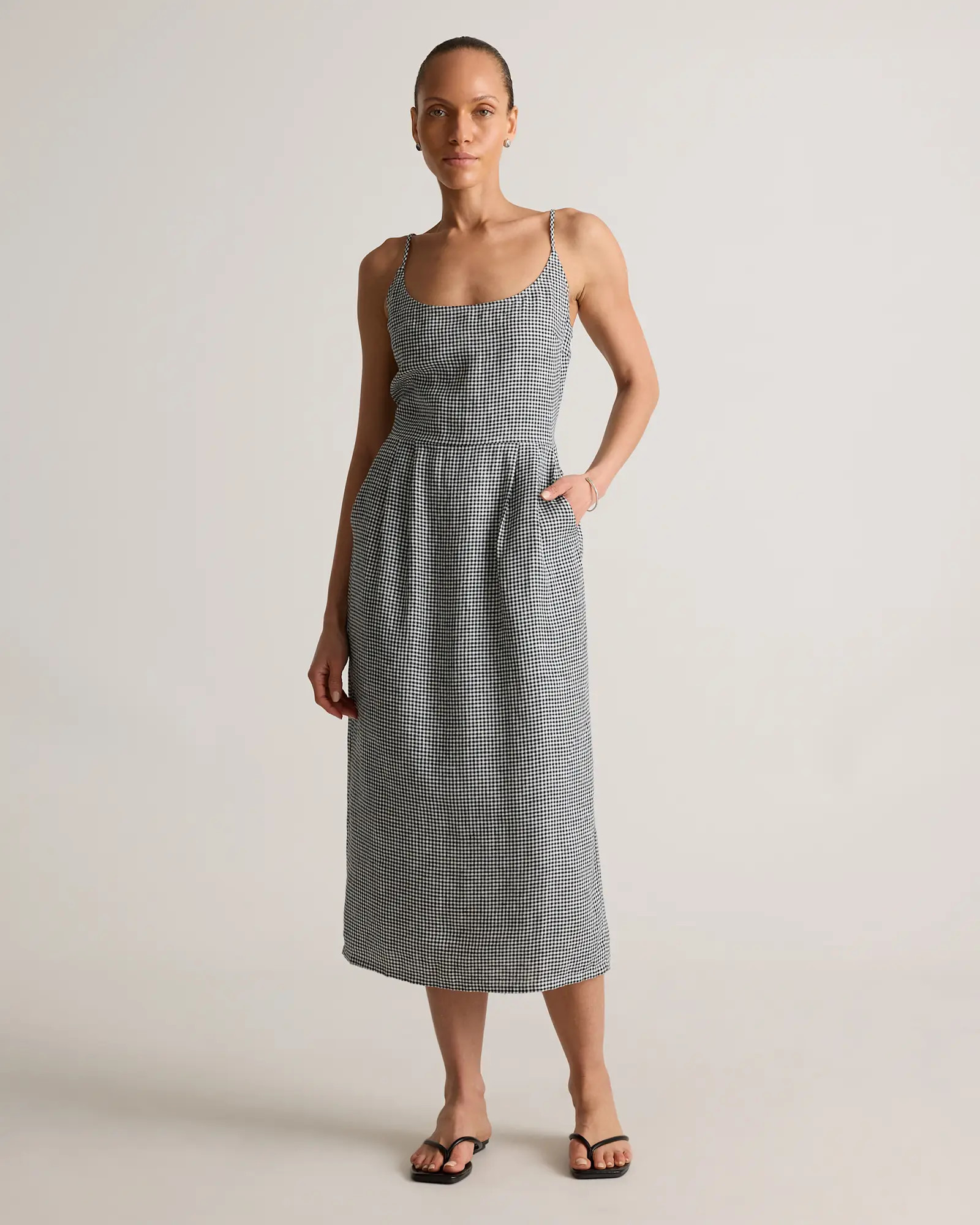100% European Linen Scoop Neck Midi Dress | Quince