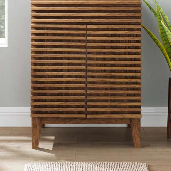 23.5'' Free-standing Single Bathroom Vanity Base Only in Walnut | Wayfair North America