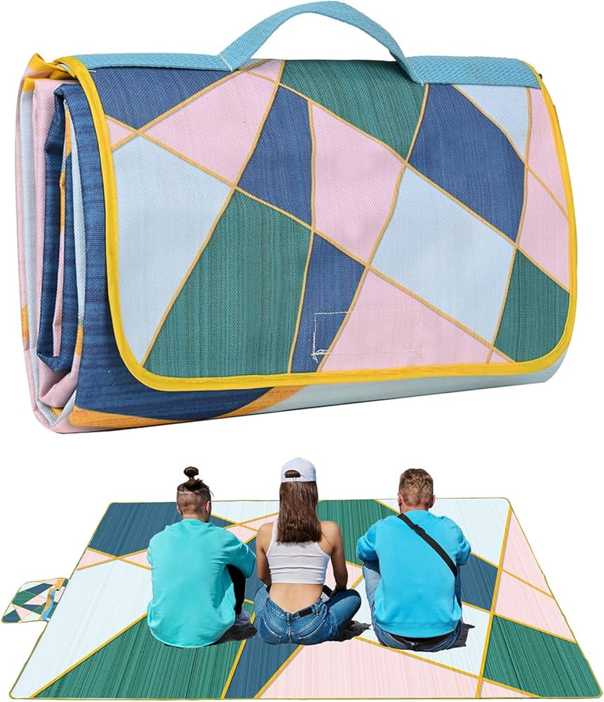 Picnic Blanket, Foldable Waterproof Sand Mat, Extra Large Picnic Blanket Outdoor Picnic Mat Beach... | Amazon (US)