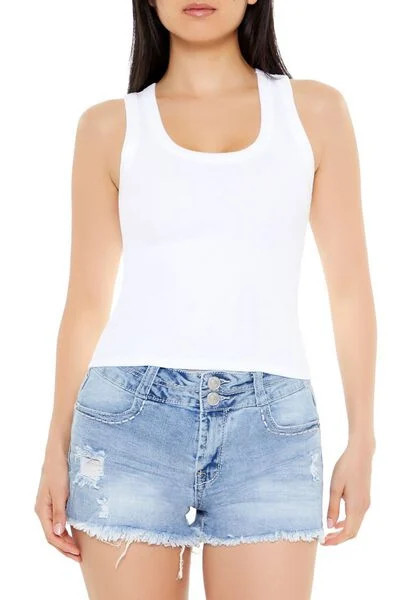 Cotton-Blend Scoop Tank Top | Forever 21