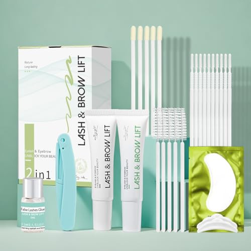 Lash Lift Kit for Eyelash Perm, Professional Lash & Brow Lift Natural Ingredient for Long-Lasting Natural Curl & Self Lash Lifting, Brow Lamination Set for Salon-Quality Results at Home | Amazon (US)