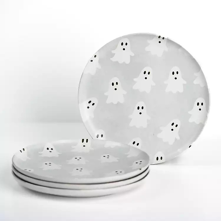 New! Blue Sweet Ghost Salad Plates, Set of 4 | Kirkland's Home