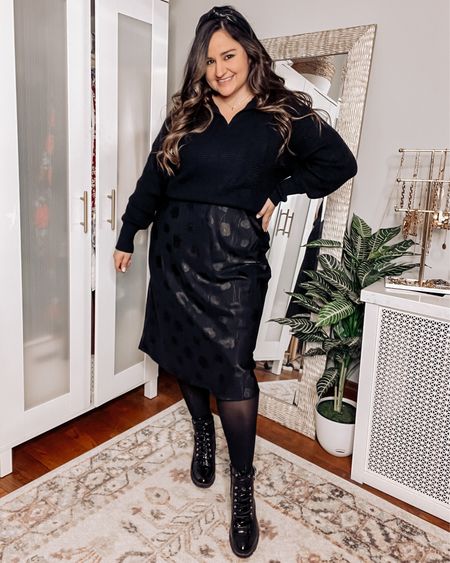 Wearing an L in the collared sweater
Linked similar satin midi dress and combat boots

Amazon find, slip dress, ribbed sweater 

#LTKstyletip #LTKcurves