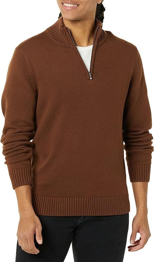 Amazon.com: Goodthreads Men's Soft Cotton Quarter-Zip Sweater, Washed Olive, Small : Clothing, Sh... | Amazon (US)