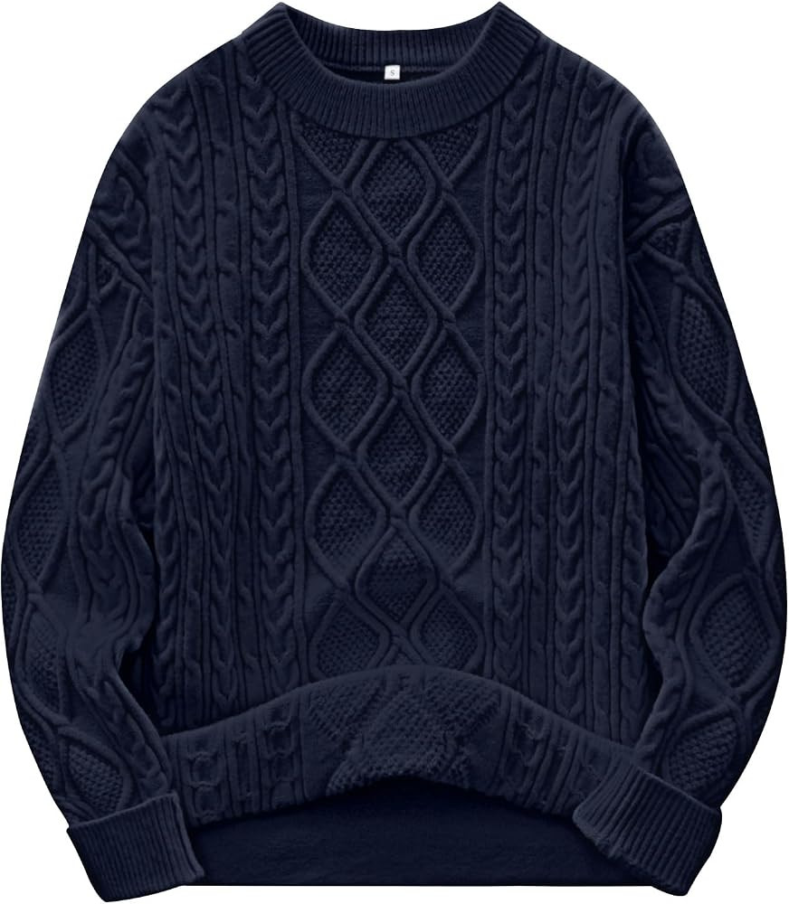 ANRABESS Women\u2019s Oversized Cable Knitted Sweater Fall Outfits | Amazon (US)