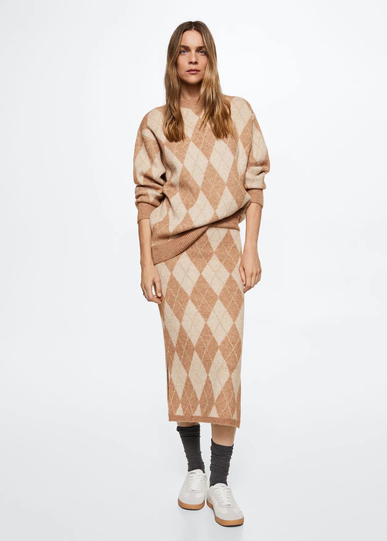 Rhombus knit sweater -  Women | Mango USA | MANGO (US)
