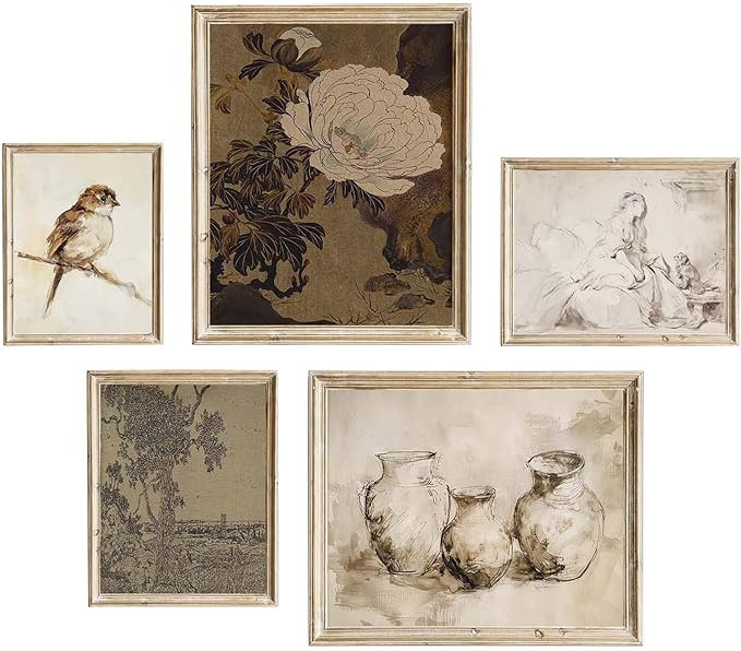 Vintage Rustic Wall Decor: Aesthetic Farmhouse Botanical Painting, Eclectic French Country Wall C... | Amazon (US)