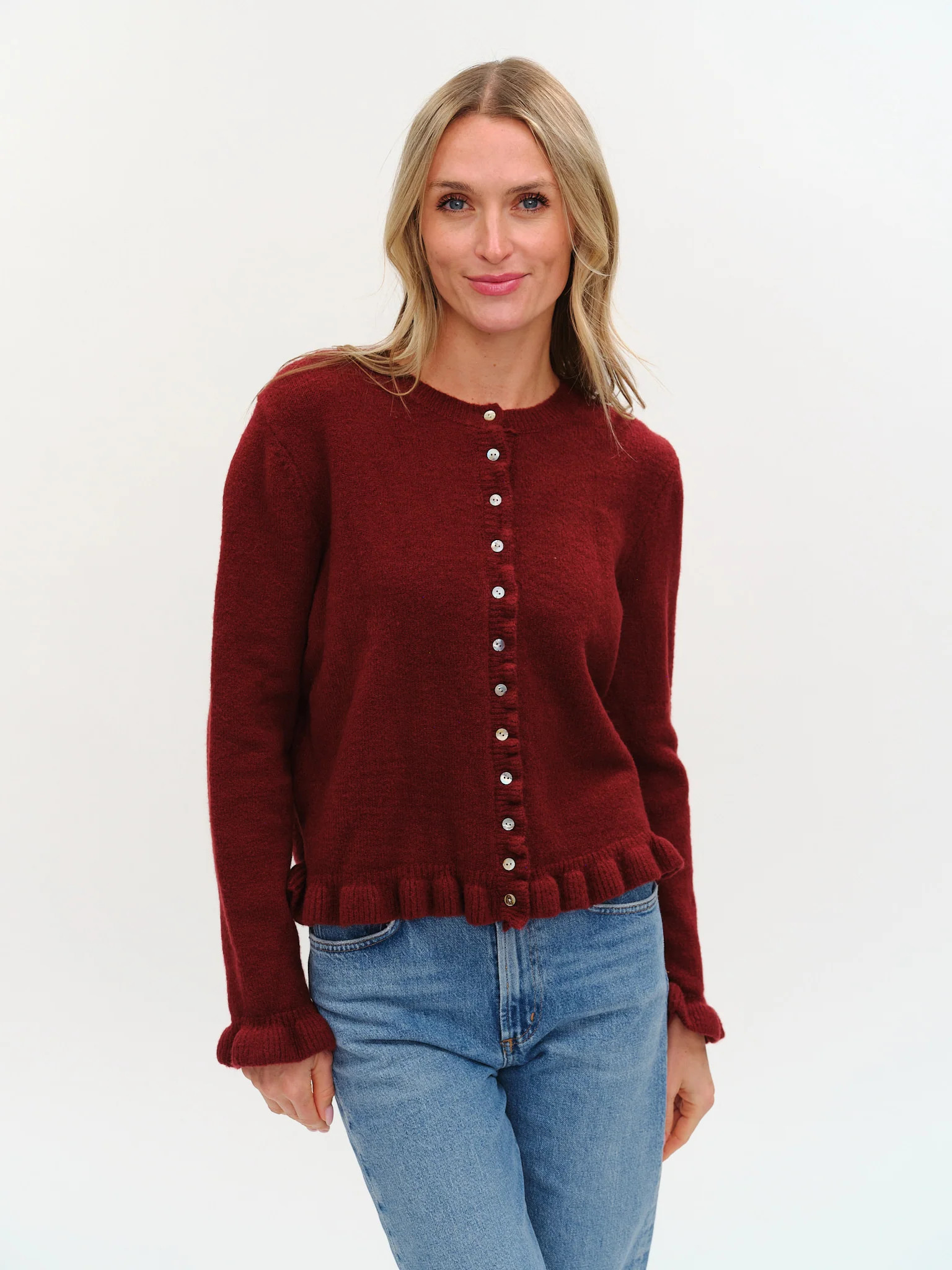 chelsea cardigan [burgundy] | Six Fifty Clothing