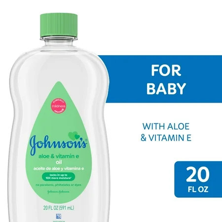 Johnson's Baby Oil, Mineral Oil with Aloe Vera & Vitamin E, 20 fl. oz | Walmart (US)