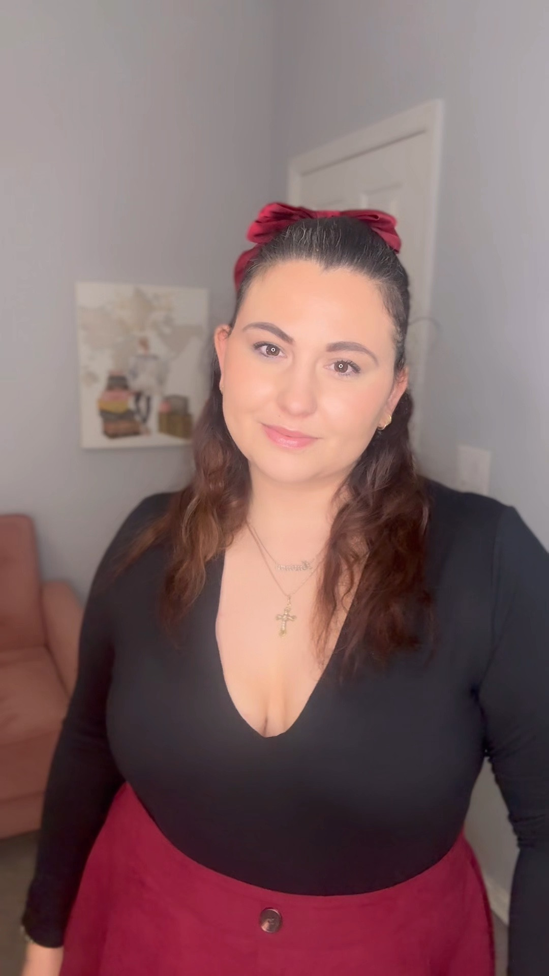 Cute outfit for fall
Burgundy skirt
Black bodysuit
Burgundy boots
Pumpkin patch outfit
Thanksgiving outfit


#LTKMidsize #LTKStyleTip #LTKFindsUnder50