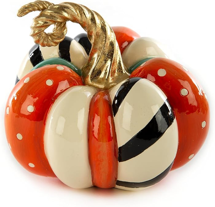 MACKENZIE-CHILDS Mini Patchwork Spice Pumpkin, Decorative Resin Autumn and Halloween Home Decor | Amazon (US)