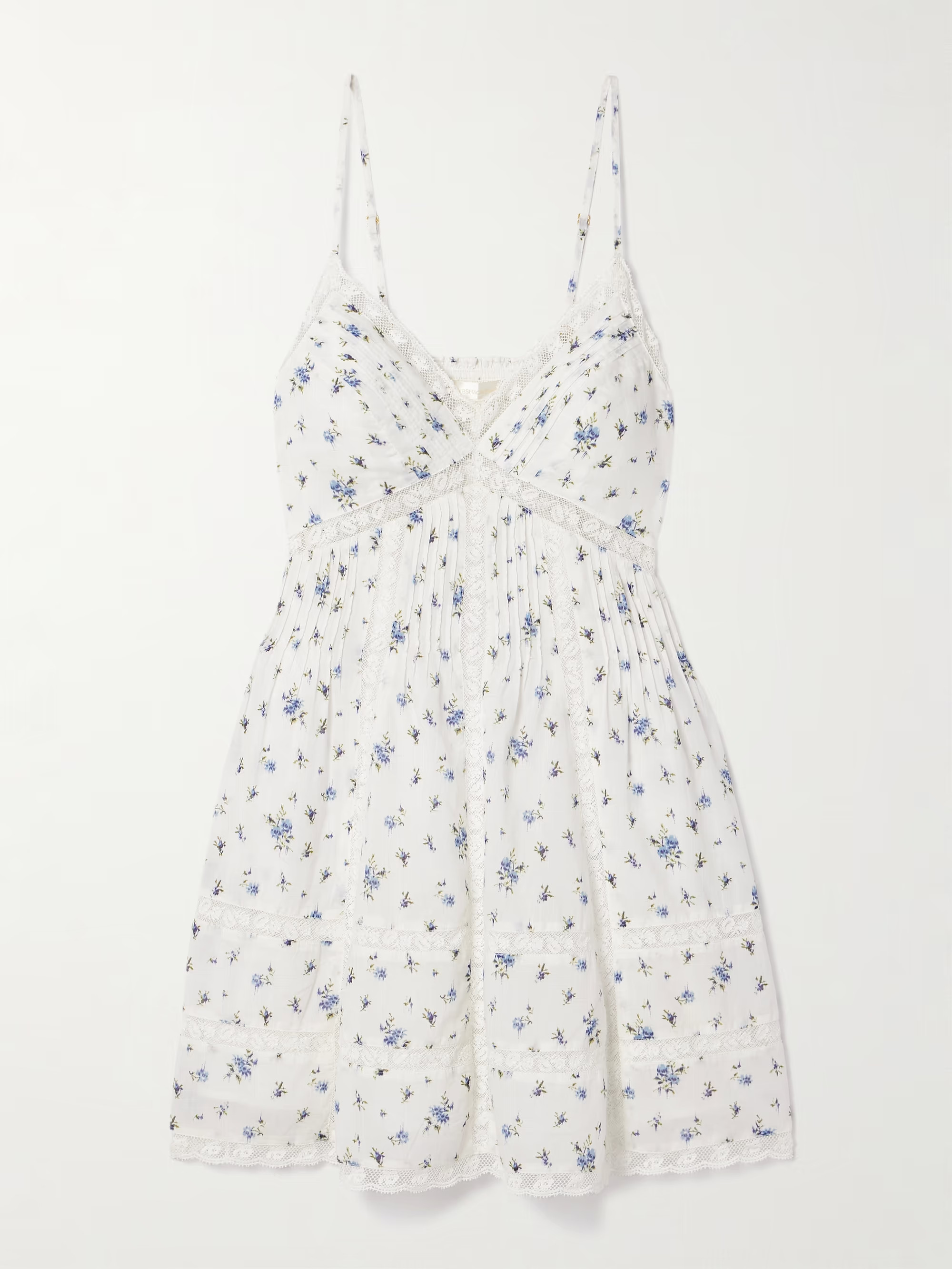 Docila lace-trimmed floral-print cotton-voile mini dress | NET-A-PORTER (US)