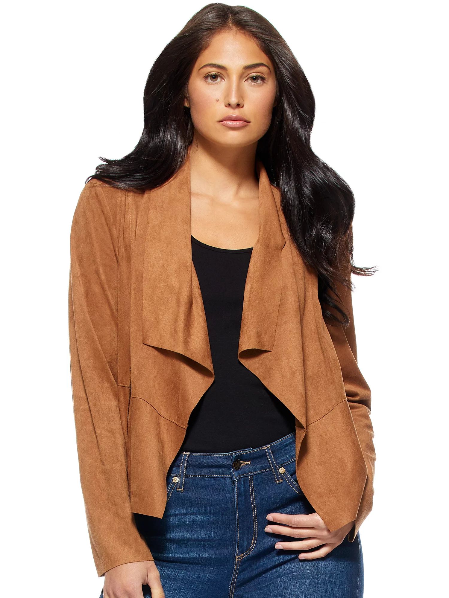 Sofia Jeans by Sofia Vergara Women’s Faux Suede Moto Jacket - Walmart.com | Walmart (US)