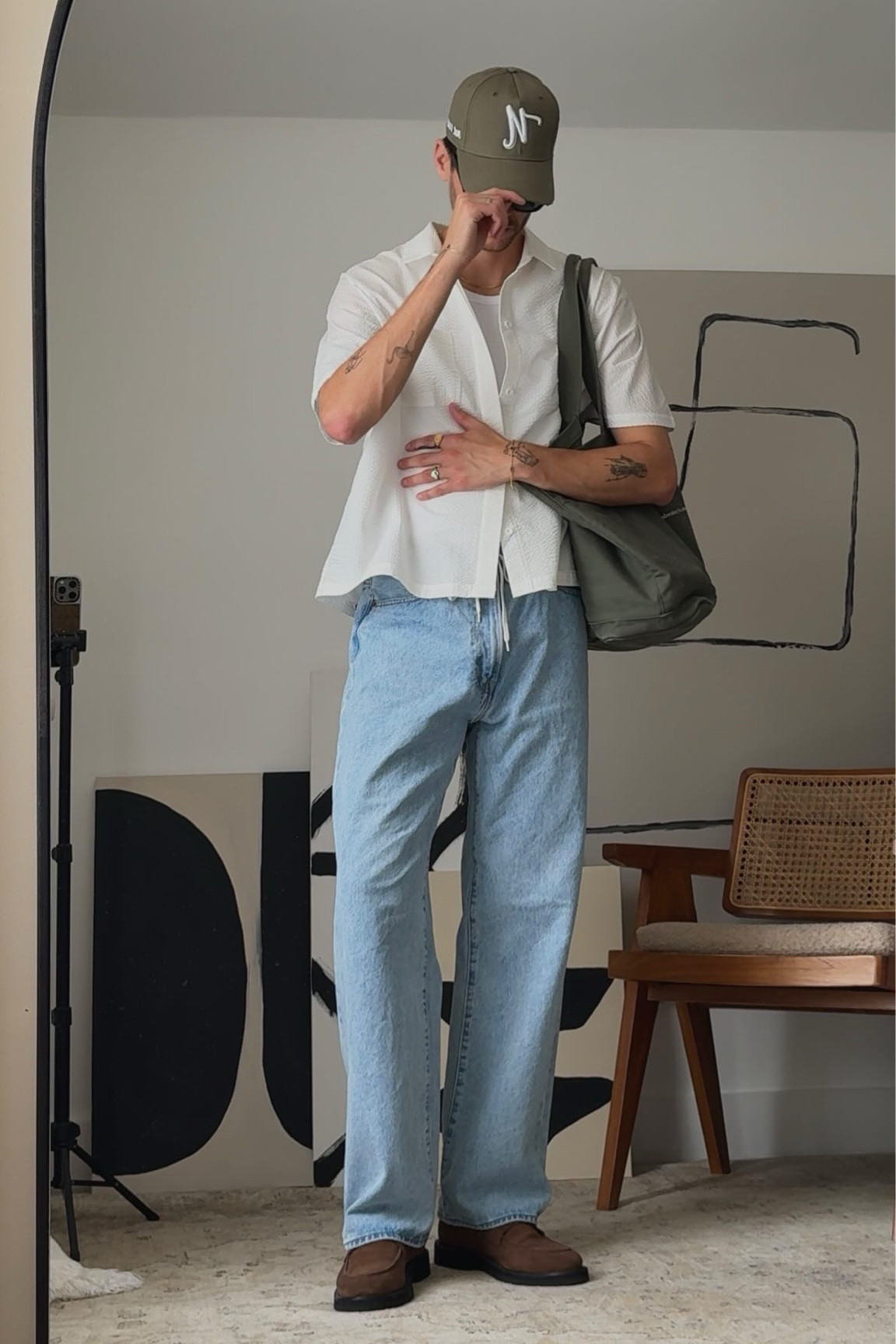 casual outfit for those casual days 💆

jeans
shirt & tote
shoes  
sunglasses 
cap

casual outfits, everyday outfit, men’s fashion, minimal style, baggy jeans

#LTKstyletip #LTKmens #LTKuk